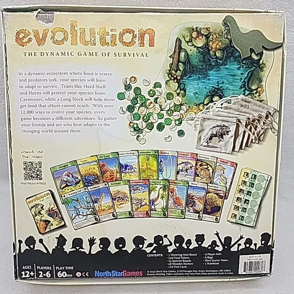 Game Evolution North Star Games Board  2015 Develop And Adapt Species Complete